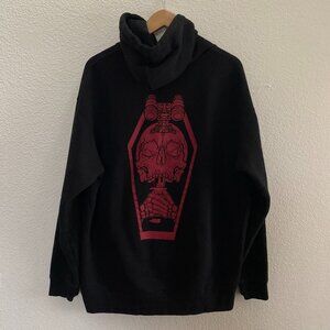 Cleared Hot Skeleton Coffin Pullover Hoodie Sweatshirt Men's XL Military Veteran